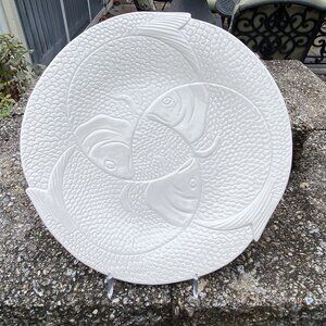 White Fish Plate - Triple Fish 10”